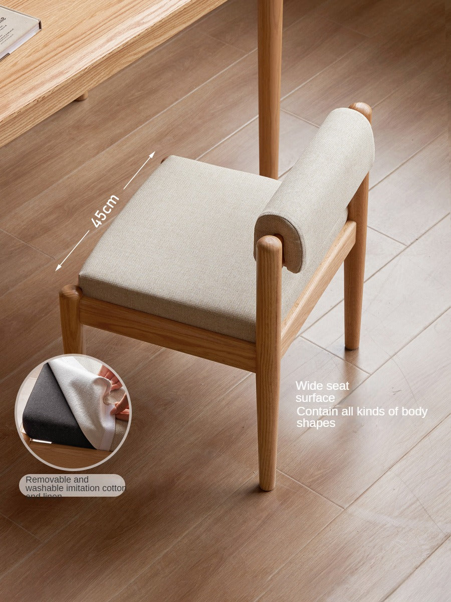 Oak Solid Wood Low Back Small Dining Chair