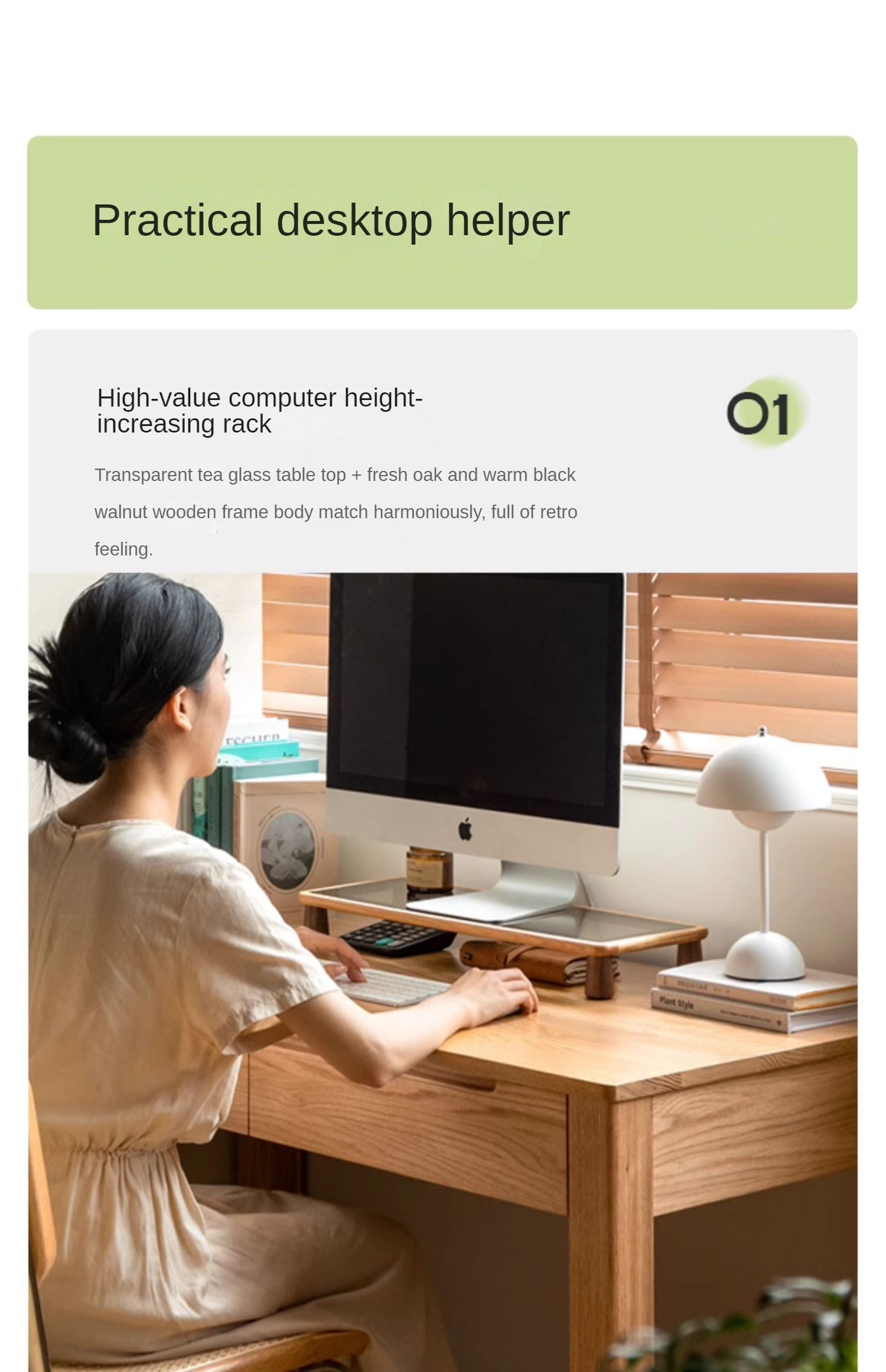 Solid Rubberwood, Oak Solid Wood Office Table Bracket