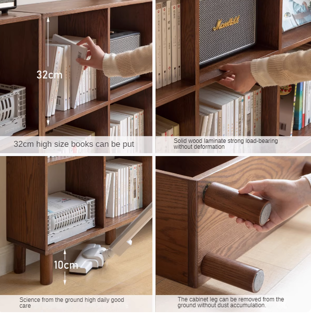 Oak, Beech Solid Wood Free Combination Bookshelf