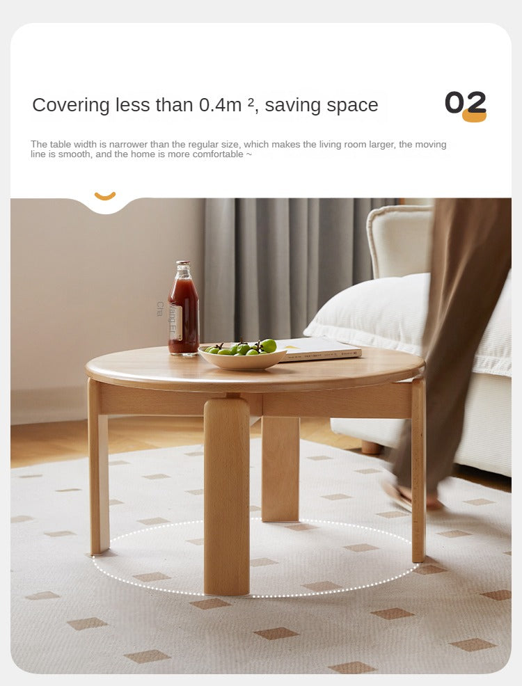 Beech Solid Wood Modern European Round Coffee Table