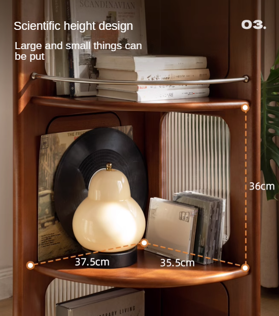 Poplar, Cherry Solid Wood Retro Corner Bookshelf