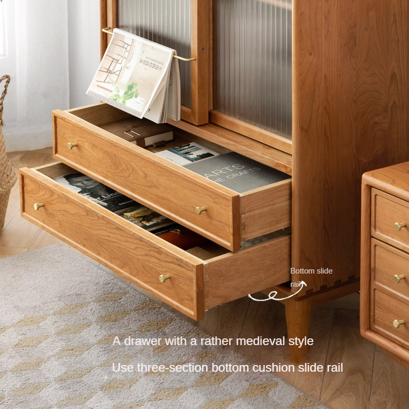 Cherry WoodRetro Side Cabinet Vintage Storage Cabinet