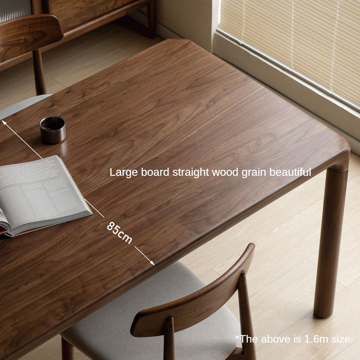 Black Walnut, Ash Solid Wood Rectangular Dining Table