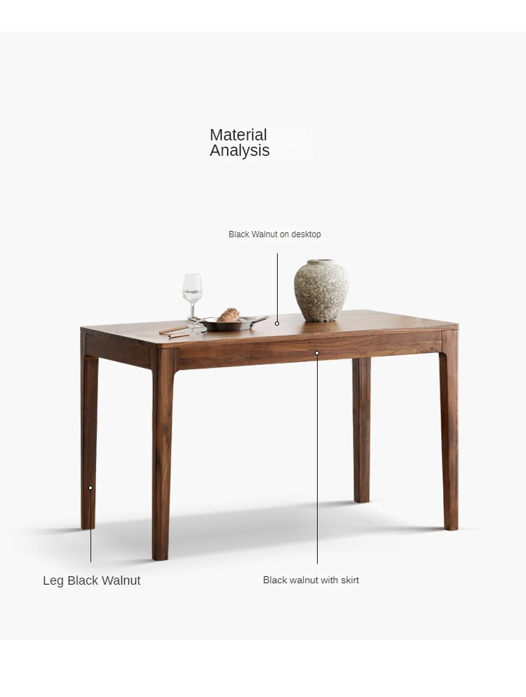 Black Walnut, Sandalwood Solid Wood Rectangular Dining Table