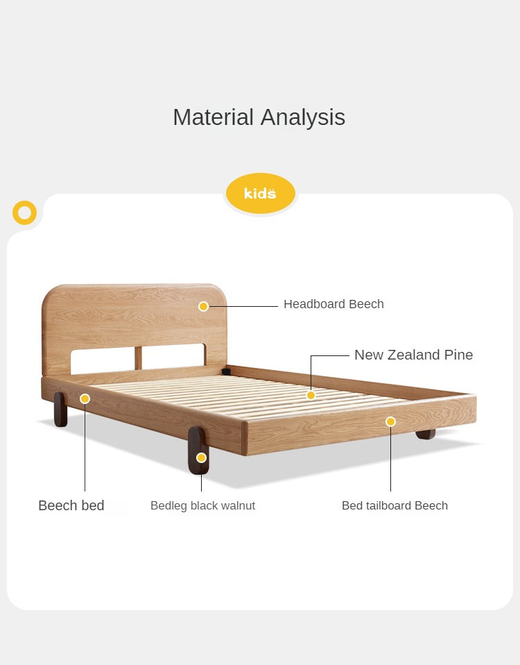 Oak solid wood children's bed<