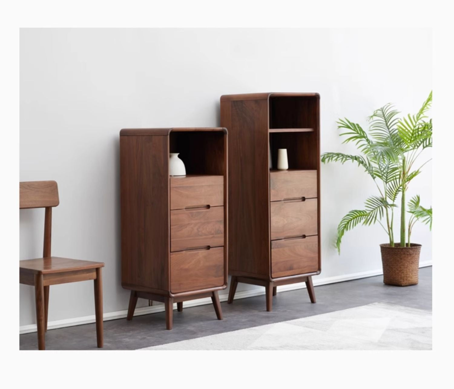 Black Walnut Solid Wood Side Cabinet