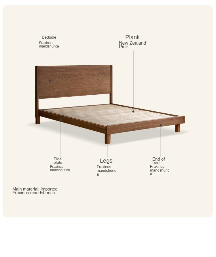 Ash, North American Black Walnut High Head Bed