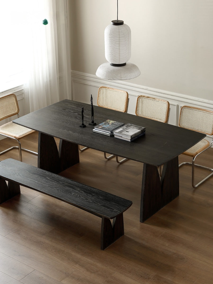 Oak Solid Wood Wabi Sabi Style Dining Table
