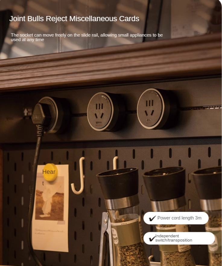 Black Walnut, Sandalwood Solid Wood Light Luxury Rock Plate Sideboard