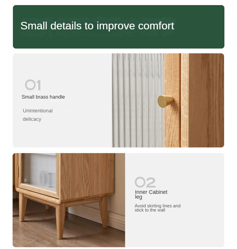 Beech Solid Wood Side Cabinet, Small Bookcase.