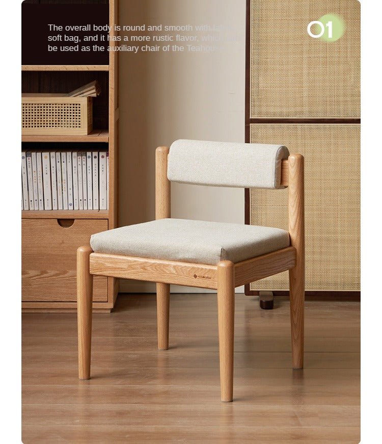 Oak Solid Wood Low Back Small Dining Chair