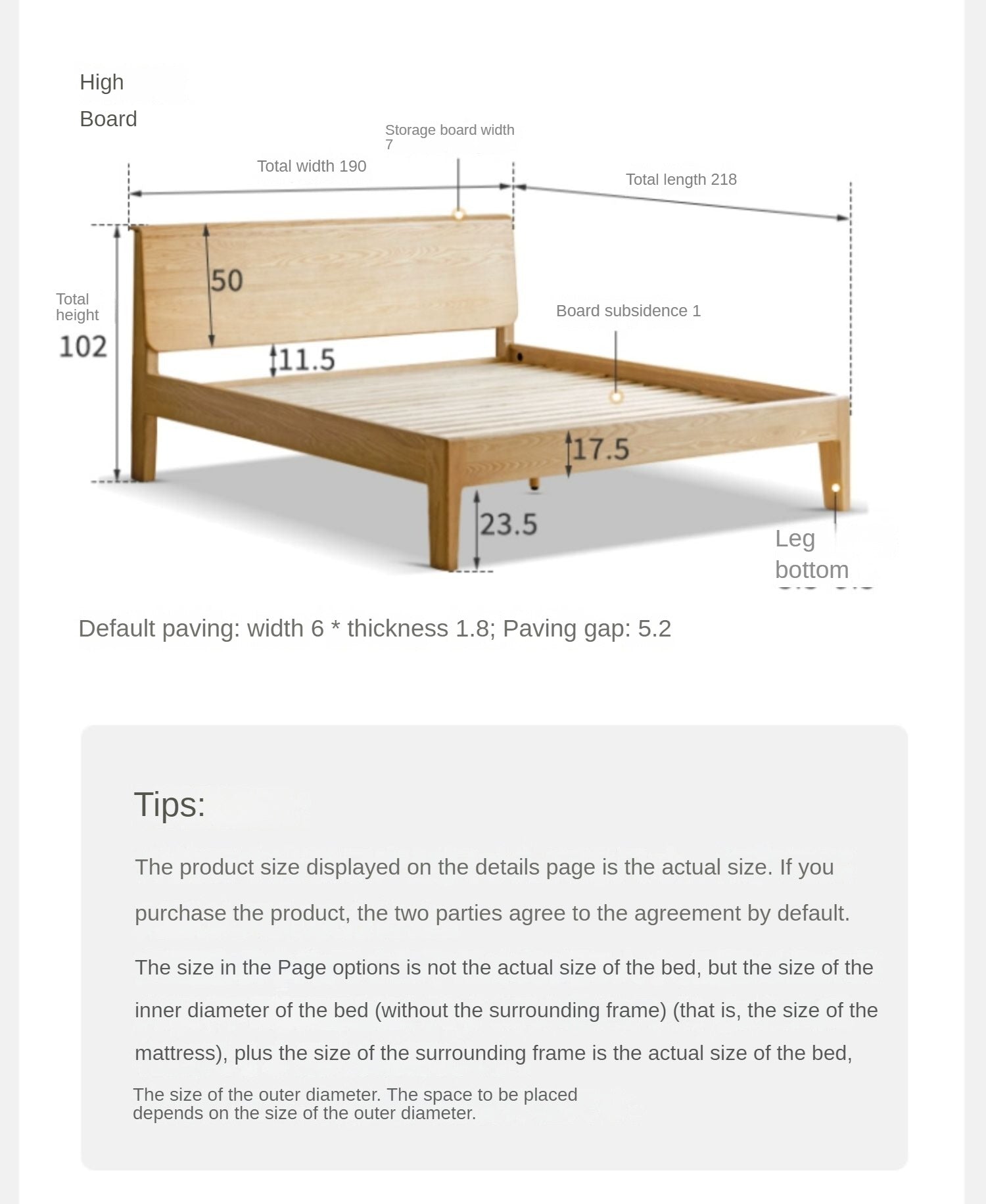 Ash Solid Wood with Socket Bed