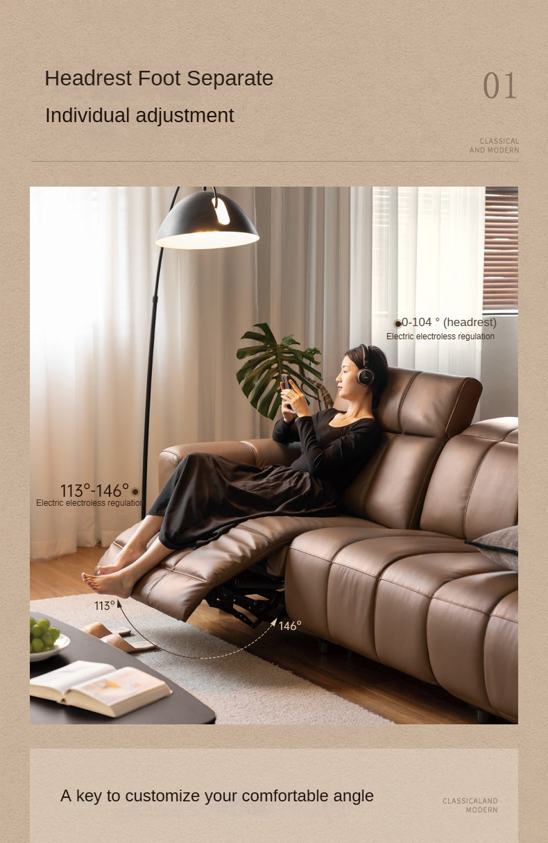 Electric Leather Zero Wall Function Sofa.
