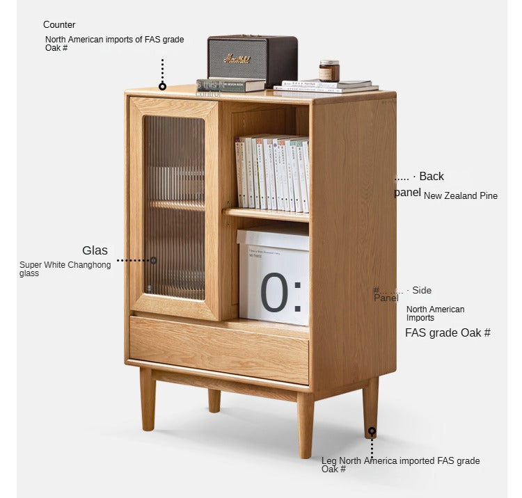 Oak, Ash Solid Wood Side Cabinet