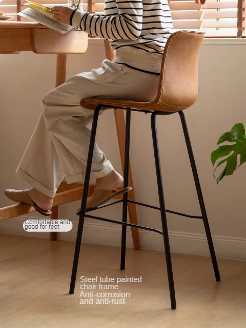 Saddle Leather Iron Bar Chair