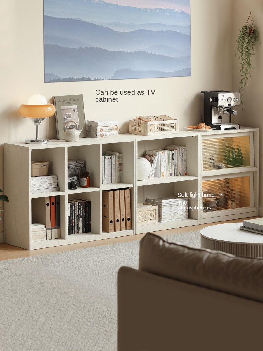 Oak Solid Wood Bookcase Cream Office Desk