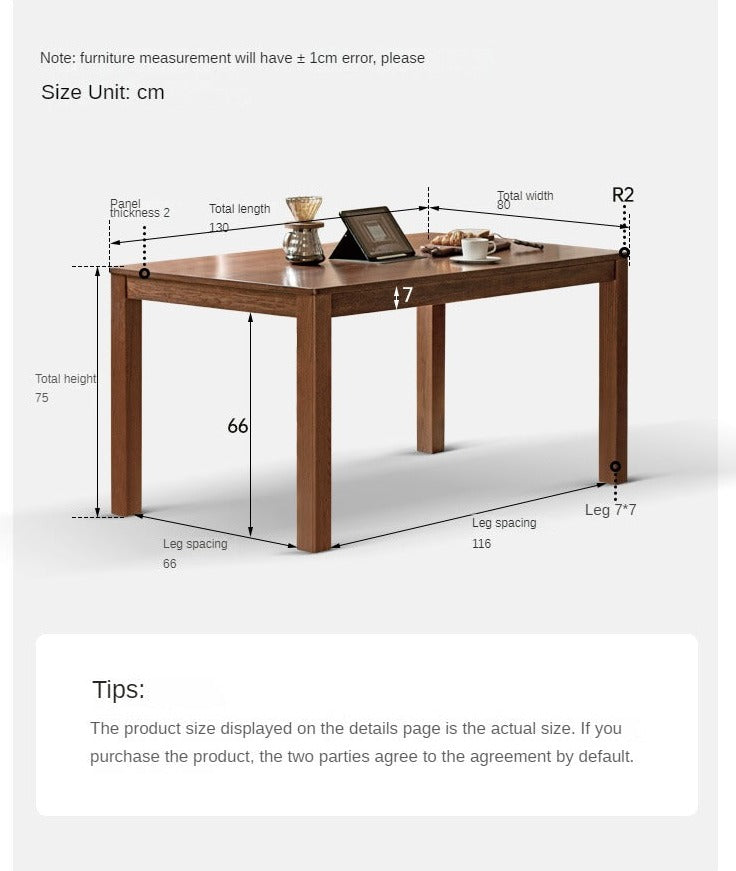 Oak Solid Wood, Solid Rubberwood Nordic Dining Table