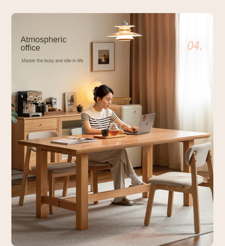 Poplar Solid Wood Modern Large Board Rectangular Dining Table