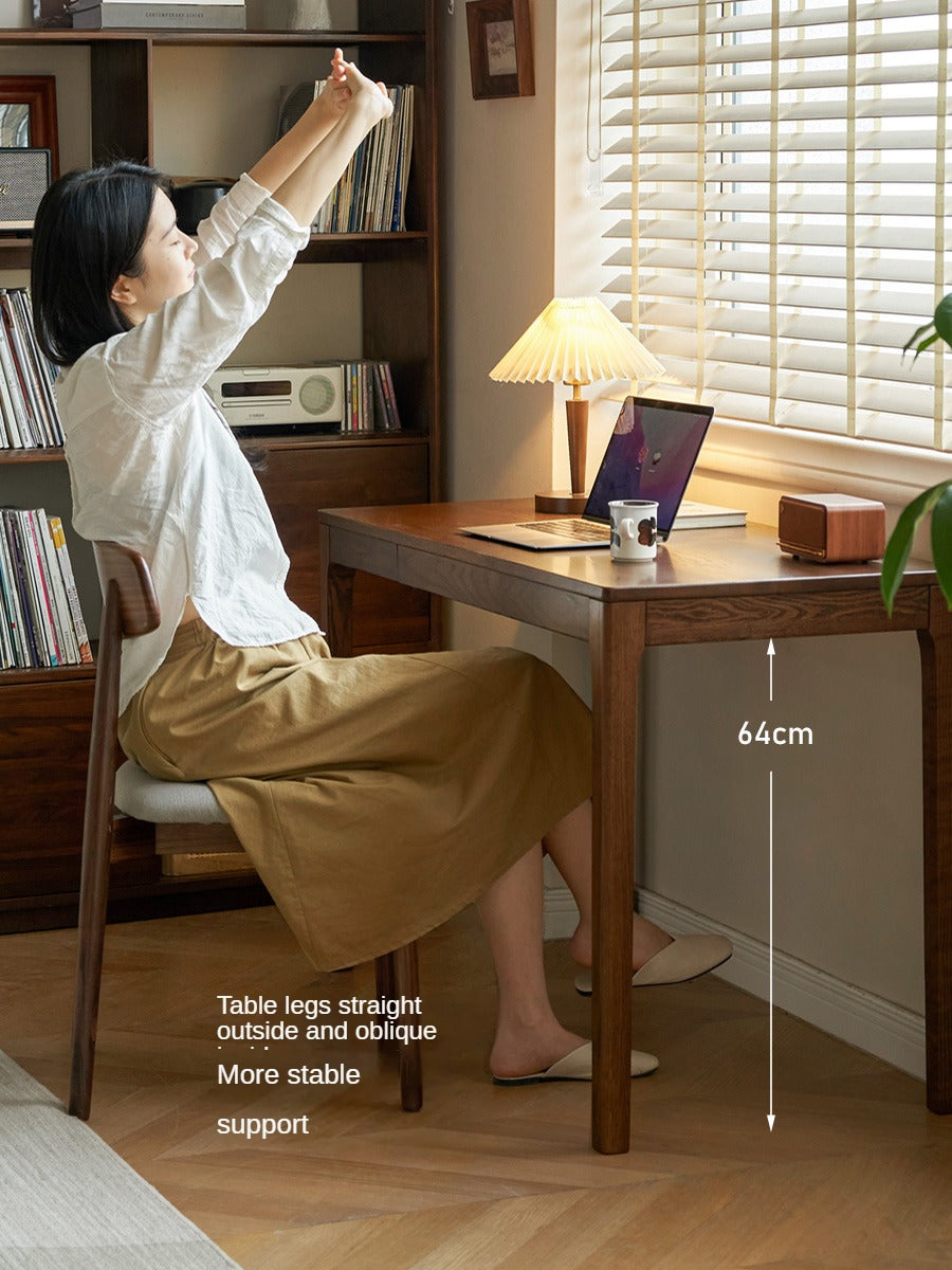 Oak, Beech Solid Wood Walnut Color Office Desk