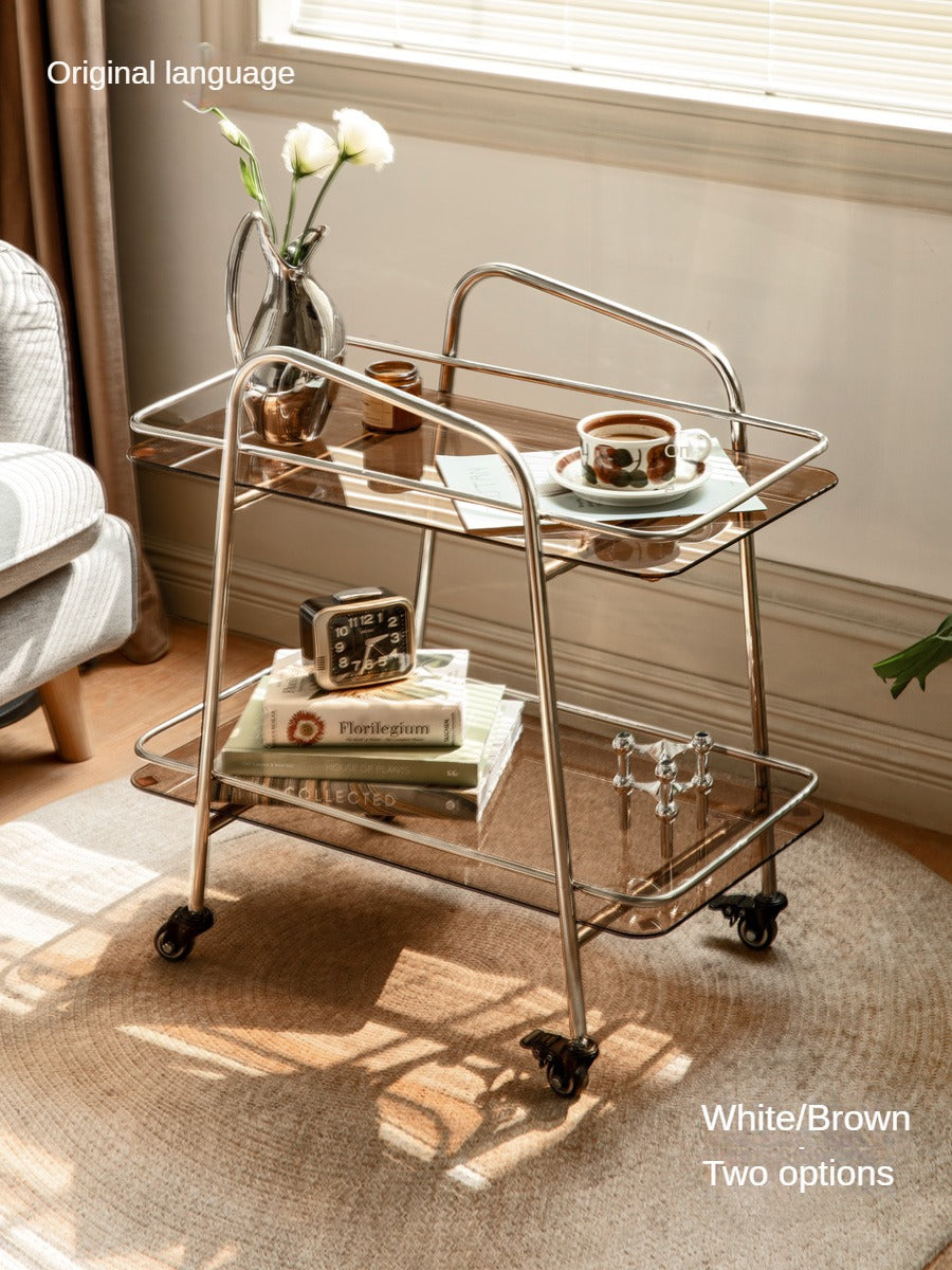 Mobile Storage Rack, Glass Dining Cart