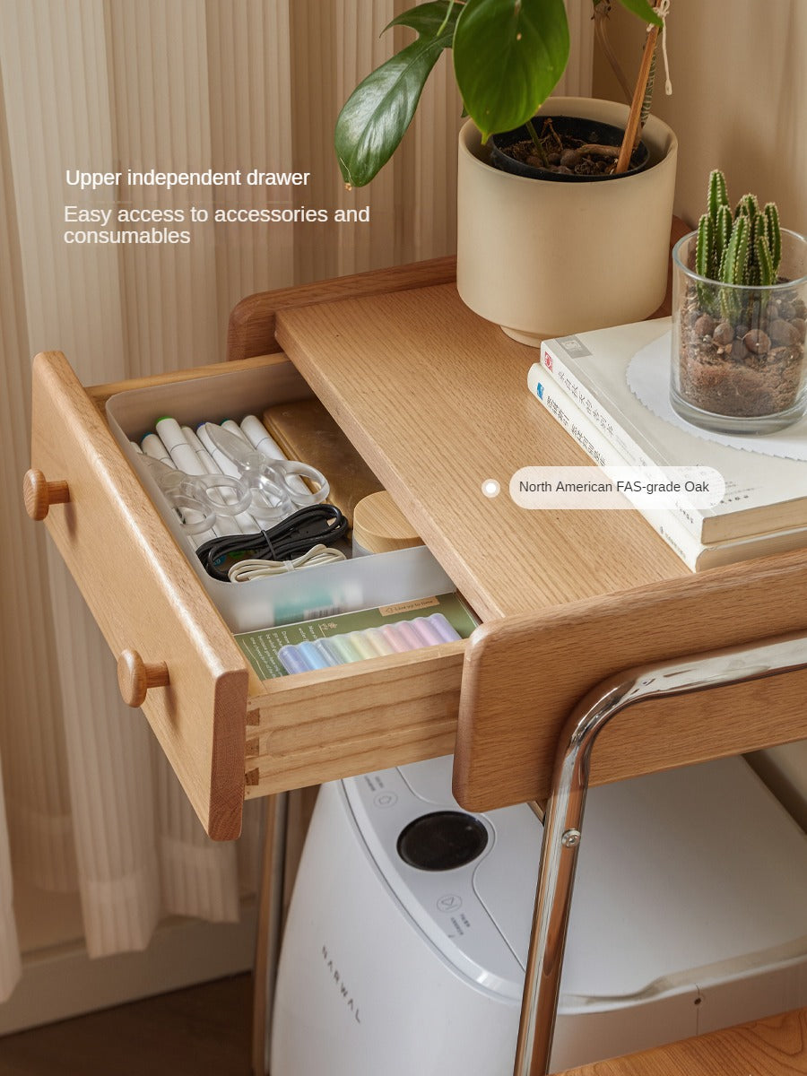 Oak Solid Wooden Edge Cabinet, Cute Robot Shape