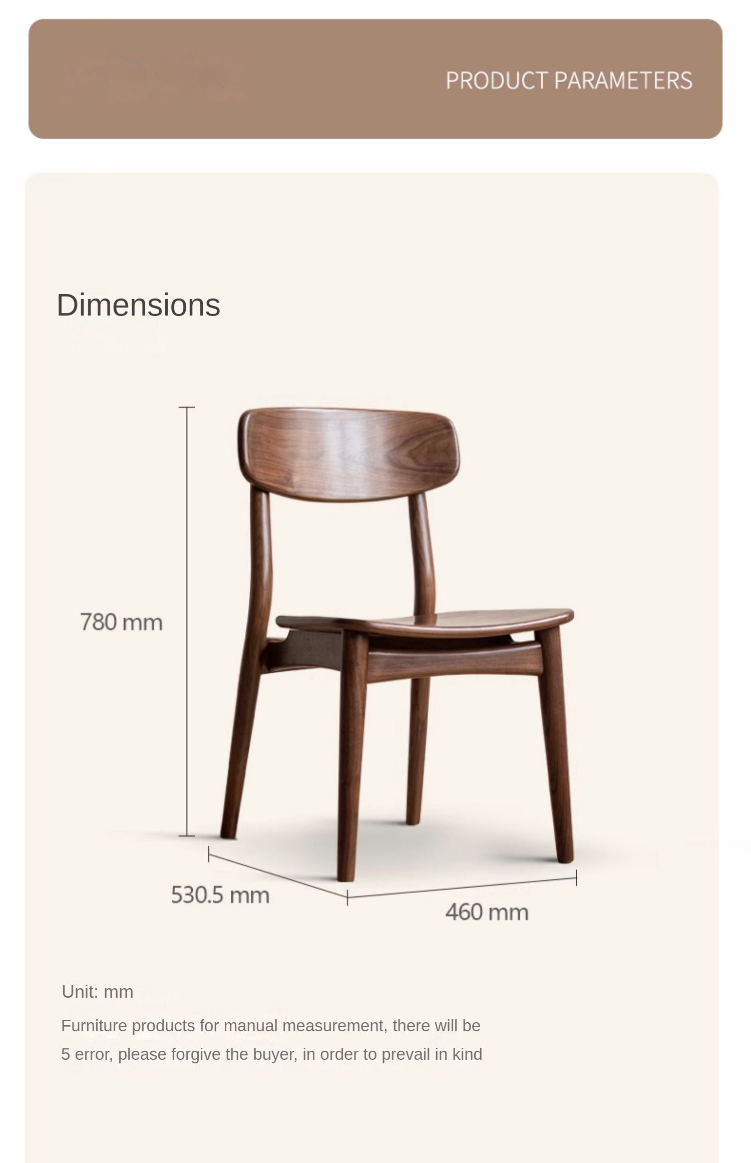 Ash Solid Wood Modern Dining Backrest Chair 4pcs