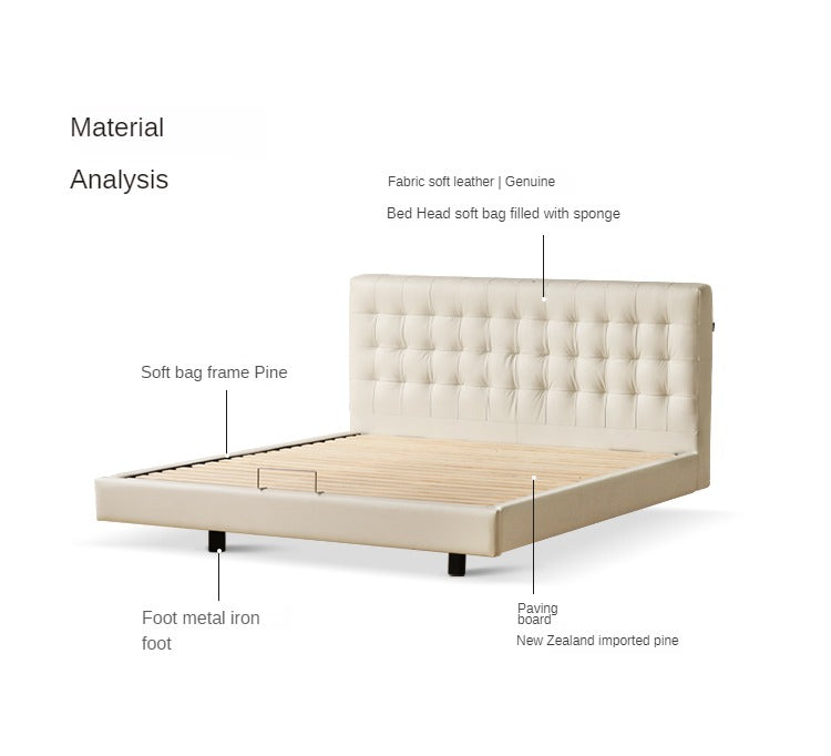 Suspended Organic Leather Bed, Genuine Leather Bed