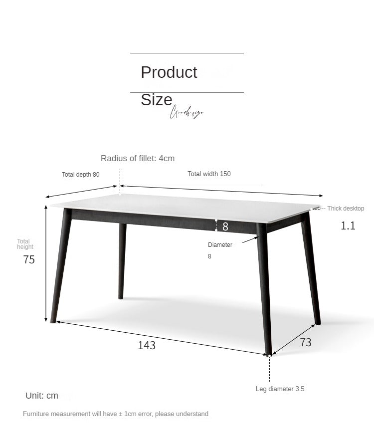 Oak Solid Wood Rock Plate Dining Table