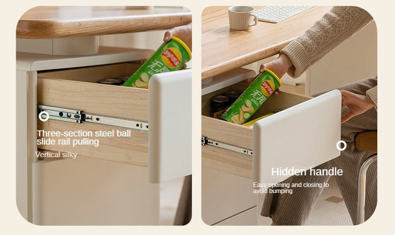 Oak Solid Wood Desk With Lower Cabinet