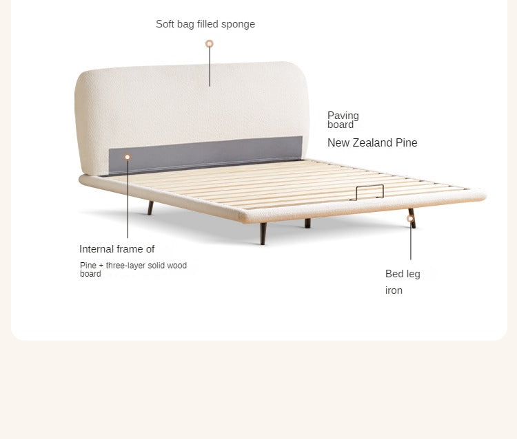 Fabric Soft Luminous White Suspension Imitation Lamb Fleece Bed