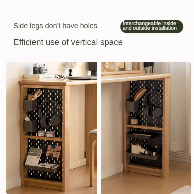 Oak, Ash Solid Wood Modern Telescopic Dressing Table.