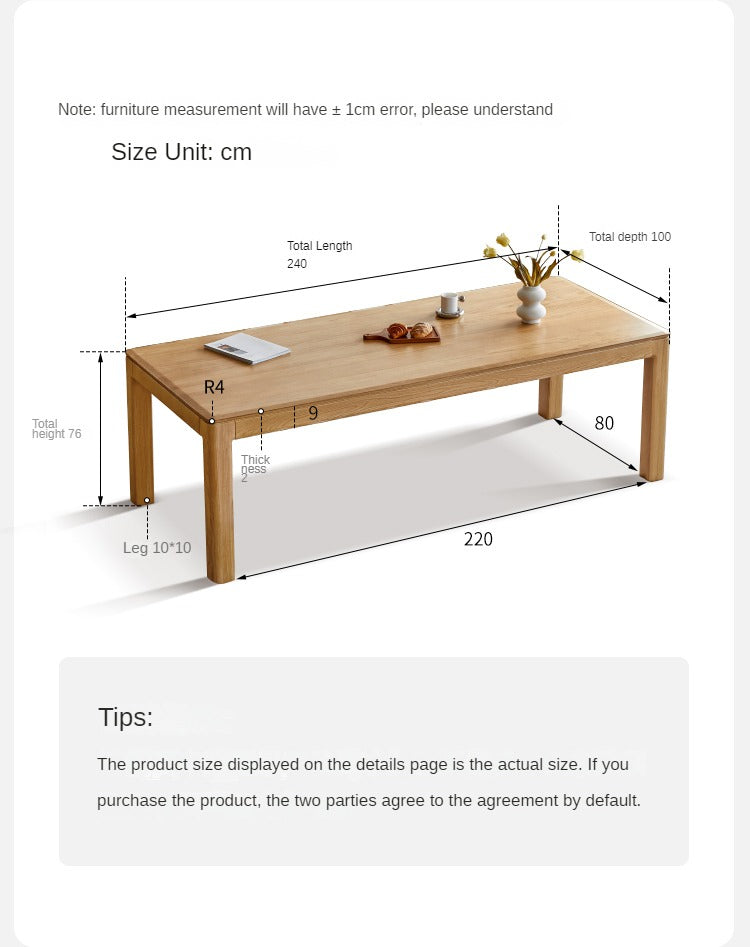 Oak, Ash Solid Wood Long Dining Table