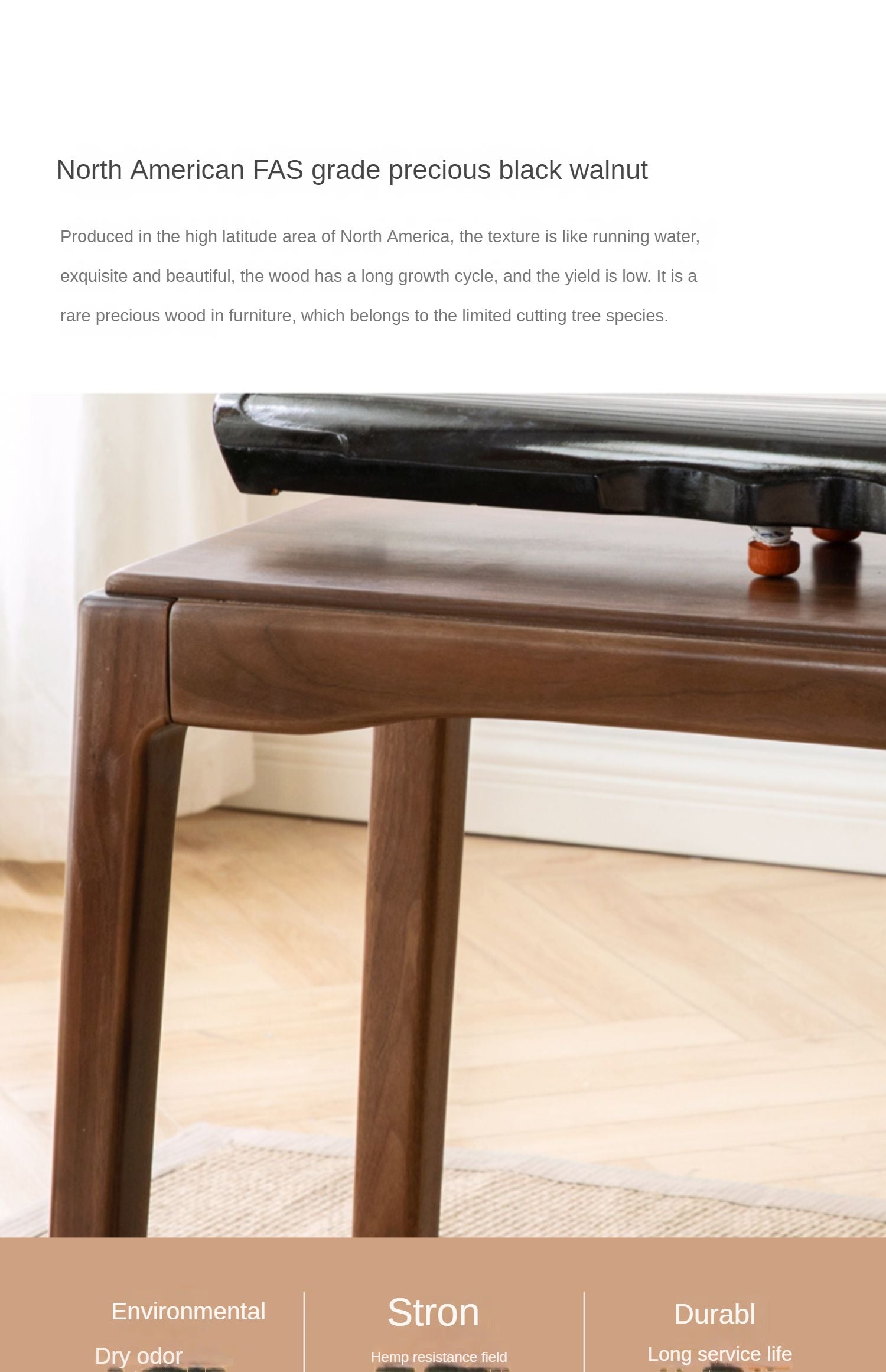 Black Walnut, Oak Solid Wood Desk