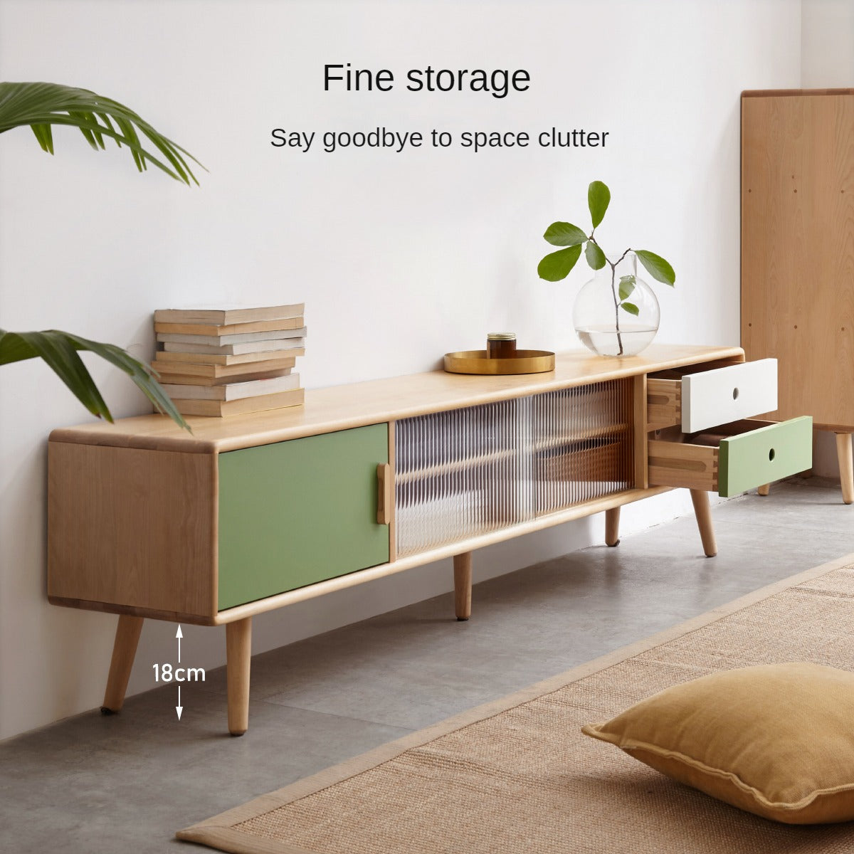 Beech Solid Wood TV Cabinet Forest-Style.