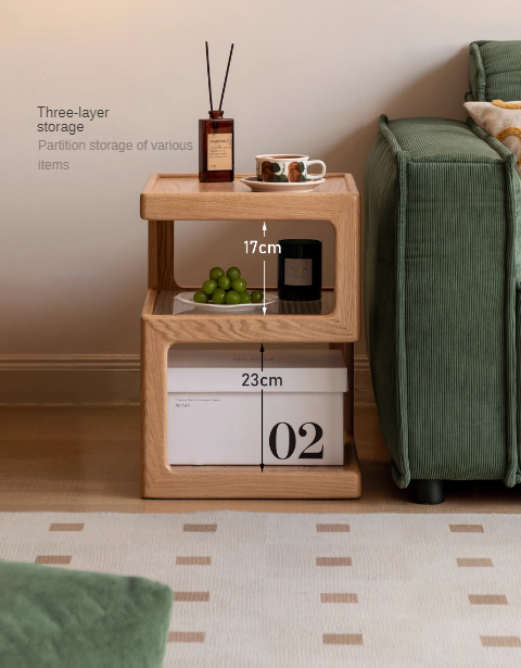 Oak, Black Walnut, Cherry, Poplar Solid Wood Corner Square Side Table.