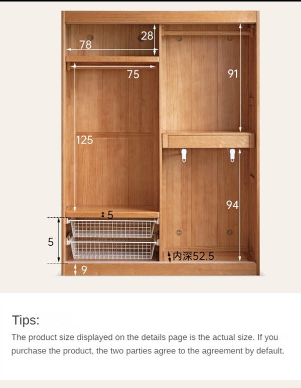 Cherry Wood Retro Wardrobe Sliding Door.