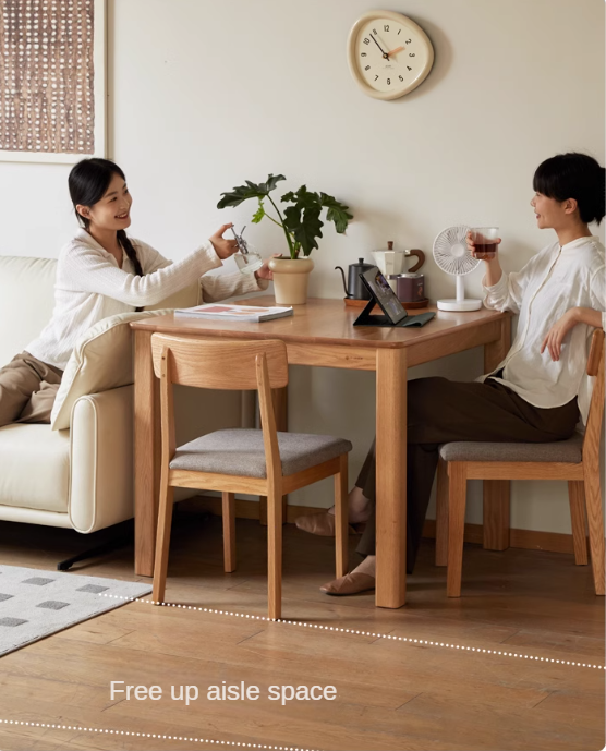 Oak Solid Wood Square Modern Dining Table