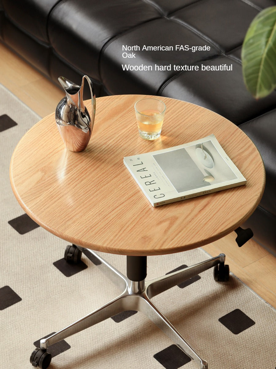 Black Walnut, Oak, Cherry, Poplar Solid Wood Lifting Movable Side Table