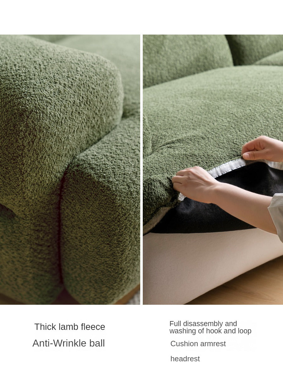 Velvet Three-seat Modular Fabric Sofa.