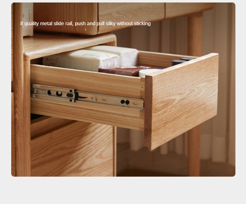 Solid Rubberwood, Oak, Beech Solid Wood Retractable Vanity Table Modern.