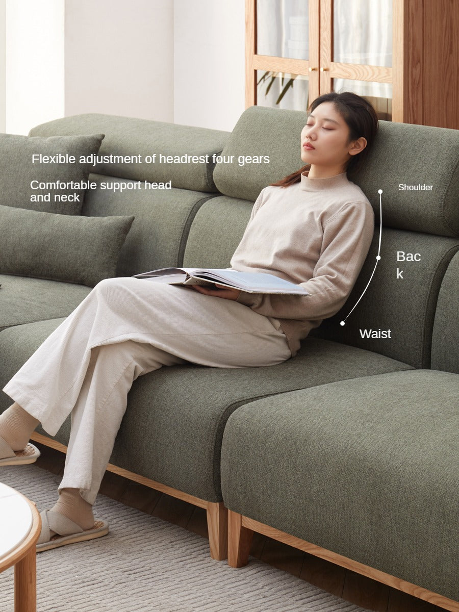 Fabric Modern Corner Sofa with High Back, Frame - Russian Larch