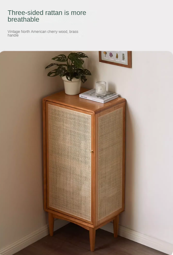 Oak Solid Wood Narrow Style With Doorshoe Cabinet