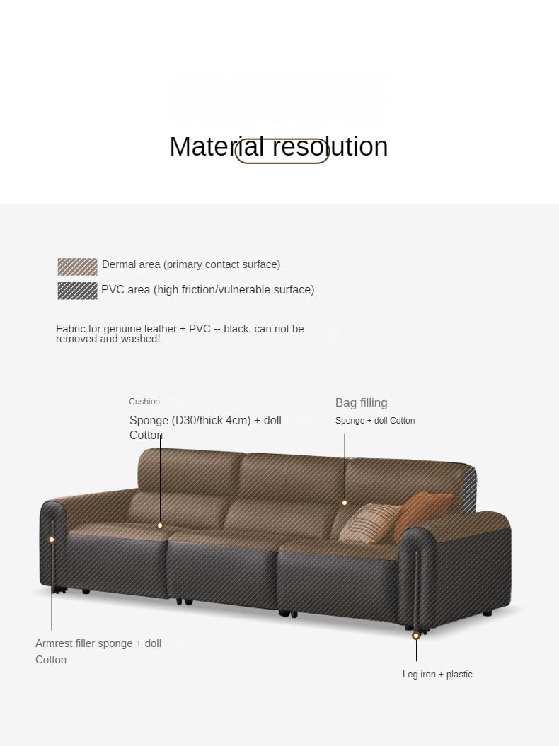 Leather Electric Italian Zero Wall Black Leather Sofa.