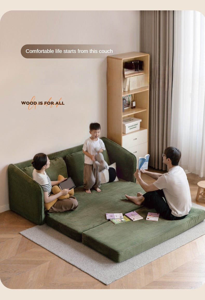Fabric Floor Folding Dual-purpose Sofa.