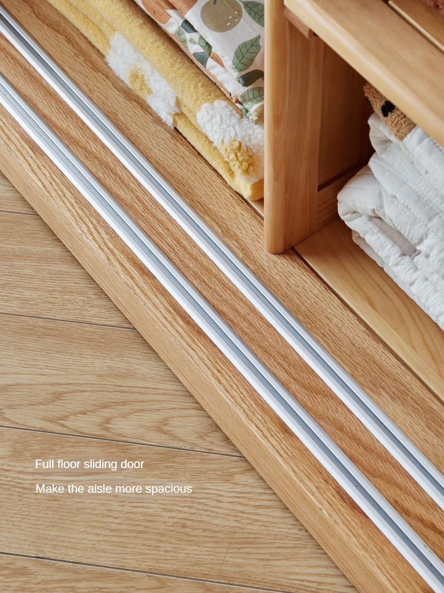 Oak Solid Wood Wardrobe Sliding Door-