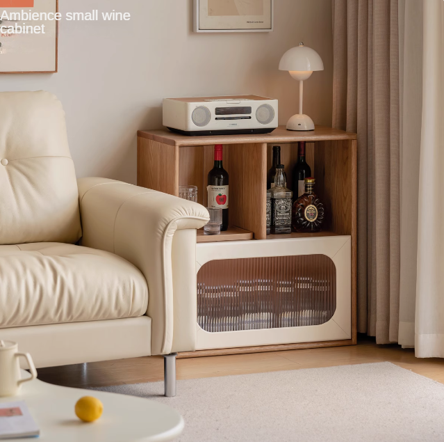 Oak, Beech Solid Wood Cream Style Module Combination Bookcase