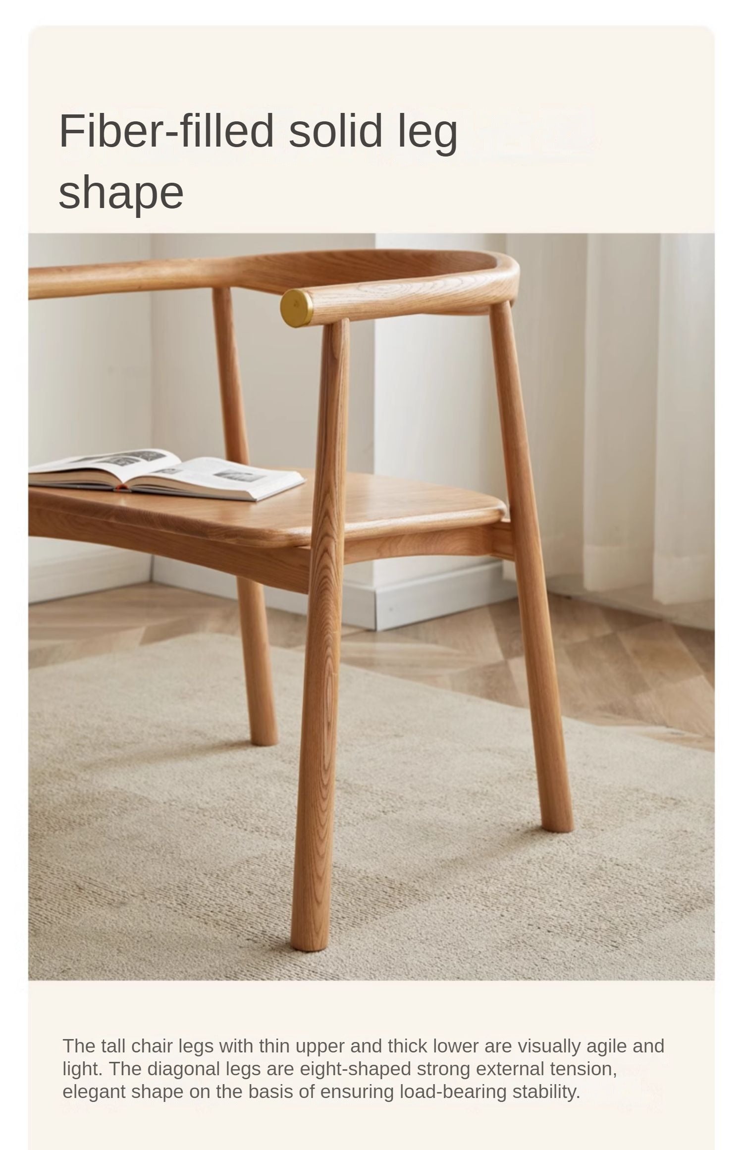 Ash Solid Wood Dining Soft Chair