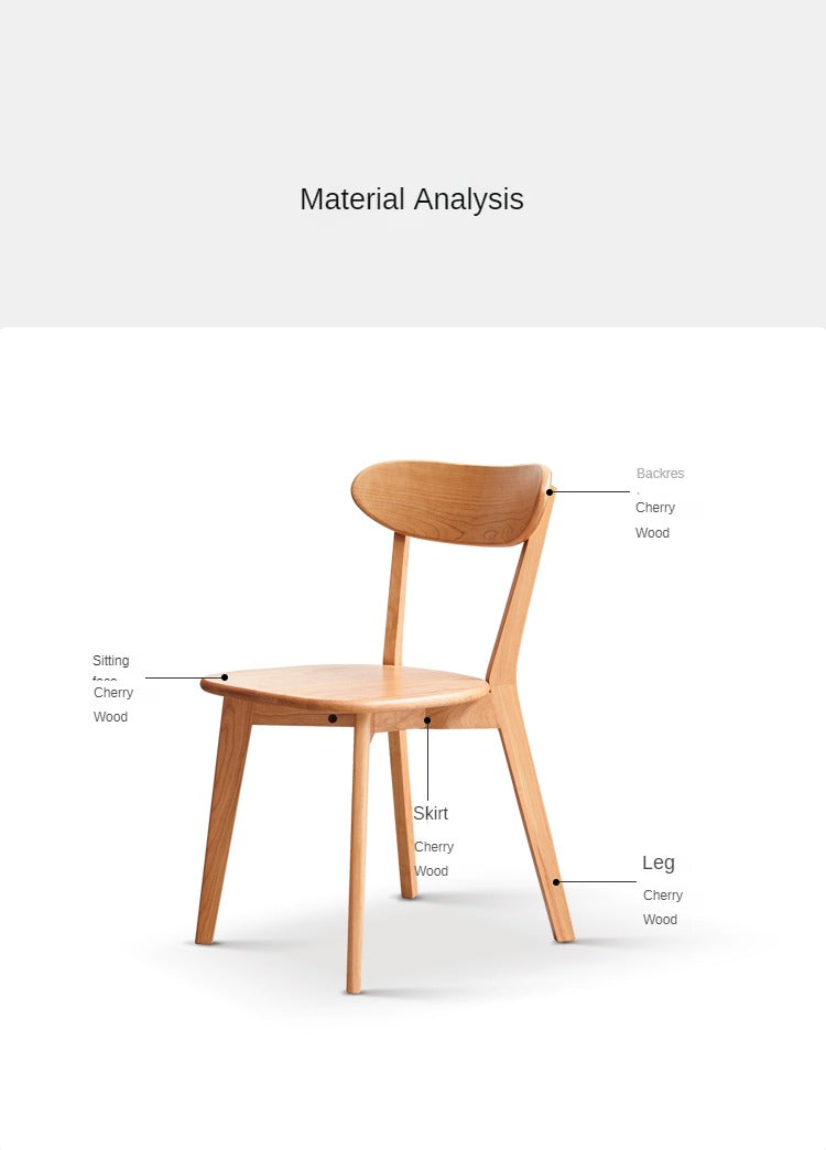 Cherry Solid Wood Modern Dining Chair