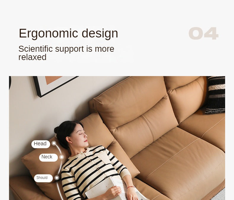 Leather Electric Head Layer Leather Adjustable Function Sofa.