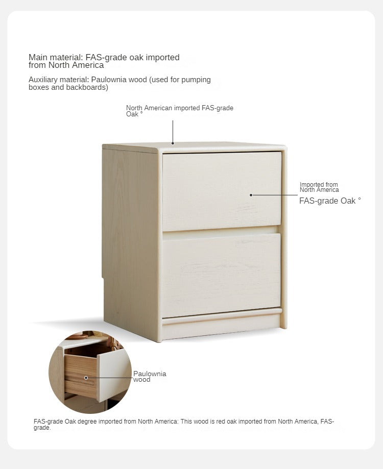 Solid Rubberwood Nightstand.